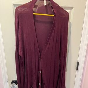 Wishlist. Small/Medium Long Cardigan. Maroon.